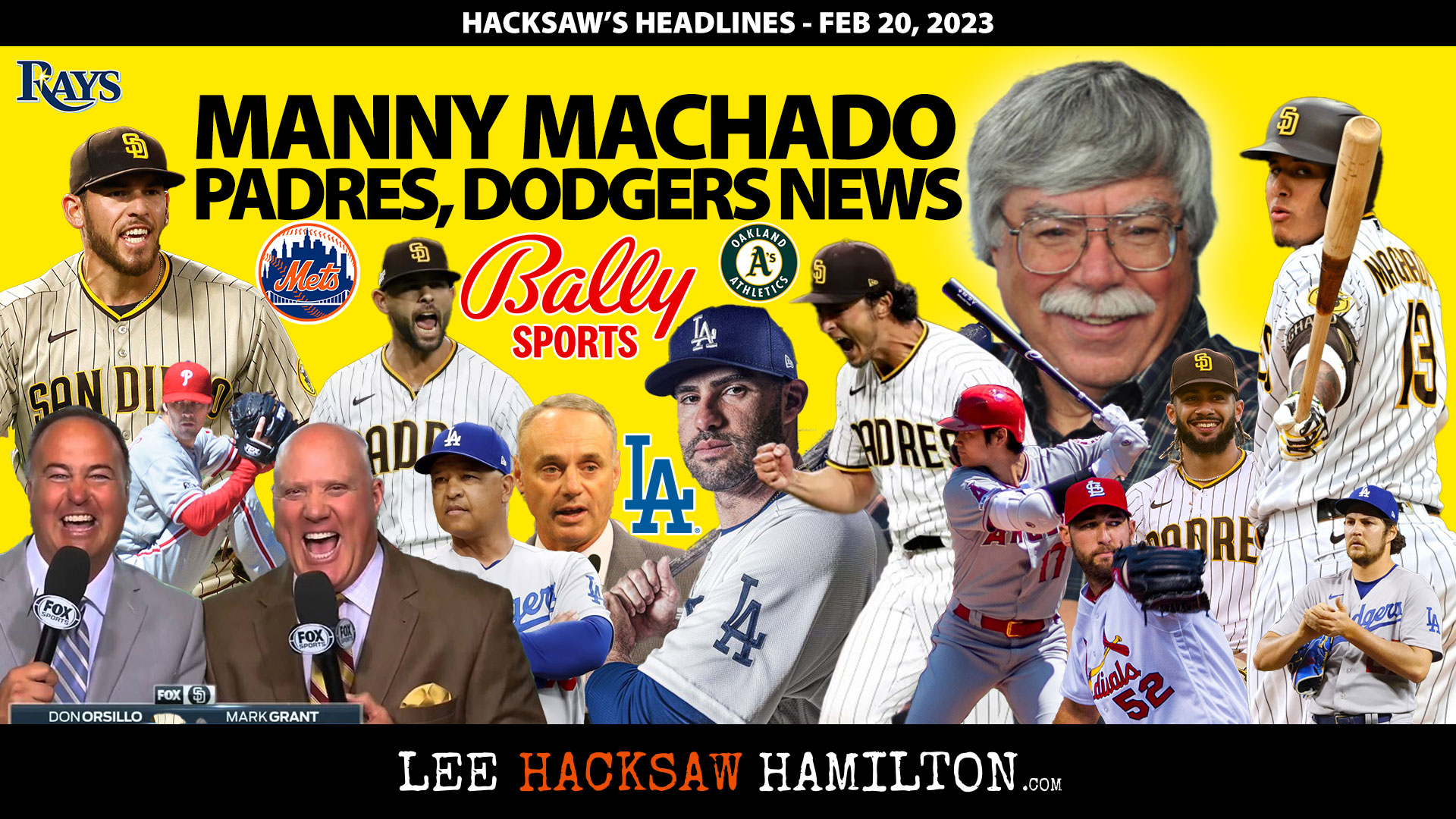 Manny Machado, Padres Pitching, Dodgers New Faces, Ballys Sports TV, Lee Hacksaw Hamilton